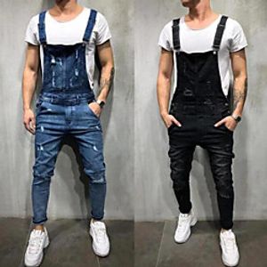 Men's Sporty Casual  Sporty Streetwear Quick Dry Breathable Soft Daily Sports Pants Jeans Trousers Rompers Pants Solid Color Full Length Drawstring Elastic Waist Black Blue Lightinthebox
