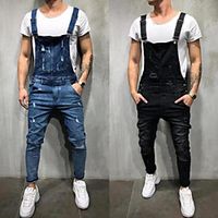 Men's Sporty Casual  Sporty Streetwear Quick Dry Breathable Soft Daily Sports Pants Jeans Trousers Rompers Pants Solid Color Full Length Drawstring Elastic Waist Black Blue Lightinthebox - thumbnail