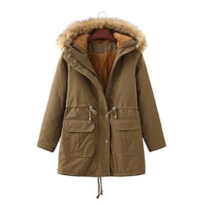 Women's Plus Size Fleece Jacket Parka Pocket Plain Outdoor Causal Long Sleeve Hooded Regular Winter Fall Light Army Green Black Khaki L XL XXL 3XL 4XL miniinthebox Women's Plus Size Fleece Jacket Parka Pocket Plain Outdoor Causal Long Sleeve Hooded Regular Winter Fall Light Army Green Black Khaki L XL XXL 3XL 4XL miniinthebox