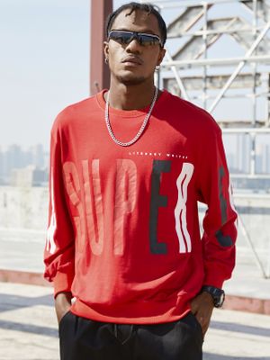 KOYYE Men Casual Comfortable Letter Printed Round Neck Sweatshirt KOYYE Men Casual Comfortable Letter Printed Round Neck Sweatshirt