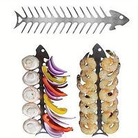 Stainless Steel Barbecue Skewers, Fish Bone Shaped Barbecue Skewers, Barbecue Skewers For Grilling Beef Pork Chicken Vegetable Shrimp Shish Kabobs, Grill Accessories, Barbecue Grill, BBQ Barbecue Equi Lightinthebox