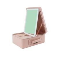 Green Lion Travel Makeup Bag with Lighted Mirror - Pink (GNTVMKPMIRPK)