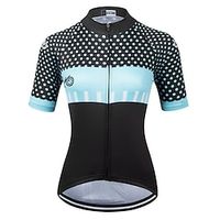 21Grams Women's Cycling Jersey Short Sleeve Bike Top with 3 Rear Pockets Mountain Bike MTB Road Bike Cycling Breathable Quick Dry Moisture Wicking Reflective Strips Black Polka Dot Polyester Spandex Lightinthebox - thumbnail