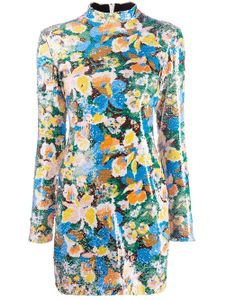 M Missoni sequinned floral mini dress - Blue