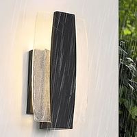 Creative Ice Cube Outdoor LED Waterproof Wall Light 8W Black Aluminium Outdoor Wall Bracket Light Handmade Bubble Glass Shade miniinthebox - thumbnail