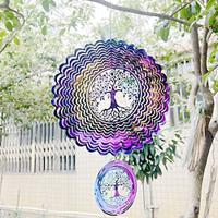 3D Rotating Wind Chime Hanging Stainless Steel Iron Art Craft Piece Decorative Ornament for Home, Garden, Patio, and Indoor/Outdoor Decor Lightinthebox