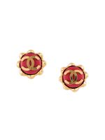 Chanel Pre-Owned CC button earrings - Red