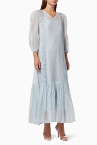 Limca Midaxi Dress in Cotton Silk Blend