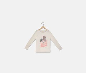 Kids Girls Printed Longsleeve Tee  White Combo