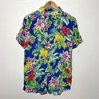 Men's Shirt Floral Turndown Blue 3D Print Street Holiday Short Sleeves Button-Down Print Clothing Apparel Tropical Sports Fashion Hawaiian Lightinthebox - thumbnail