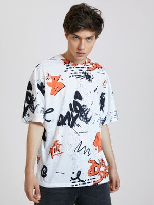 KOYYE Men Casual Irregular Graffiti All Over Print T-Shirt KOYYE Men Casual Irregular Graffiti All Over Print T-Shirt