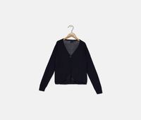 Kids Girls Textured Cardigan  Navy - thumbnail