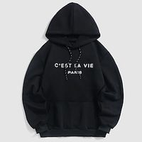 Men's Hoodie Black Pink Beige Hooded Graphic Letter Sports  Outdoor Sports Streetwear Hot Stamping Basic Streetwear Casual Winter Fall Clothing Apparel Hoodies Sweatshirts  miniinthebox - thumbnail