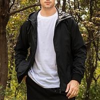 Men's Outdoor Jacket Casual Jacket Hoodie Jacket Outdoor Daily Wear Warm Zipper Pocket Fall Winter Plain Fashion Streetwear Hooded Regular Black Fuchsia Gray Jacket Lightinthebox - thumbnail