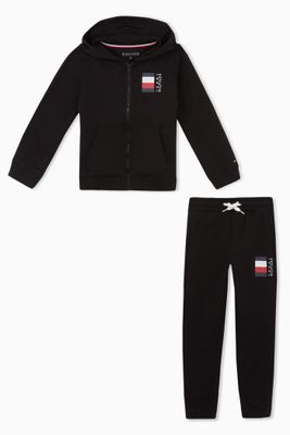 Logo Hoodie & Joggers Set in Organic Cotton Blend Logo Hoodie & Joggers Set in Organic Cotton Blend