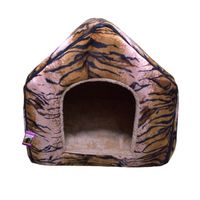 Coco Kindi Tiger Stripe Washable Fur House with Zip L For Dogs & Cats - Size 50 x 56 x 60cm