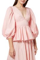 Luna Cotton Peplum Top - thumbnail