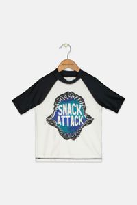 Toddler Boys Snack Attack Rash Guard  White Combo