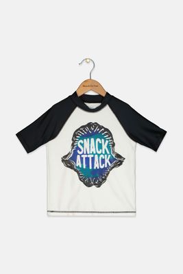Toddler Boys Snack Attack Rash Guard  White Combo