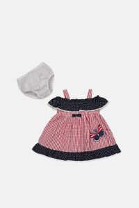 Toddlers Girls Seersucker Dress with Bloomers  Red Combo