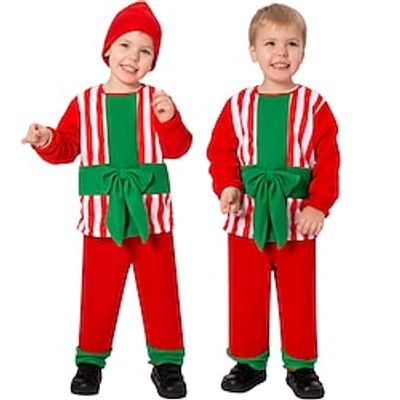 Christmas Gifts Cosplay Costumes Boys Girls' Christmas Christmas Masquerade Christmas Eve Kid's Party Christmas New Year Eve Polyester Top Pants Hat miniinthebox
