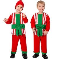 Christmas Gifts Cosplay Costumes Boys Girls' Christmas Christmas Masquerade Christmas Eve Kid's Party Christmas New Year Eve Polyester Top Pants Hat miniinthebox - thumbnail