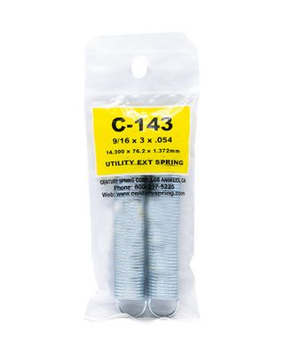 Utility Extension Spring Pack Of 2 - 14.300 x 76.2 x 1.3372 mm Utility Extension Spring Pack Of 2 - 14.300 x 76.2 x 1.3372 mm