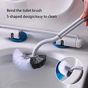 1pc Household Toilet Brush, Toilet No Dead Corner Toilet Brush, S-type Bathroom Cleaning Brush, Toilet Accessories, Toilet Cleaning Brush Lightinthebox