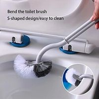 1pc Household Toilet Brush, Toilet No Dead Corner Toilet Brush, S-type Bathroom Cleaning Brush, Toilet Accessories, Toilet Cleaning Brush Lightinthebox - thumbnail