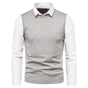 Men's Stripe Striped Color Block Sweater Long Sleeve Sweater Cardigans Stand Collar Black Gray miniinthebox
