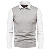 Men's Stripe Striped Color Block Sweater Long Sleeve Sweater Cardigans Stand Collar Black Gray miniinthebox - thumbnail