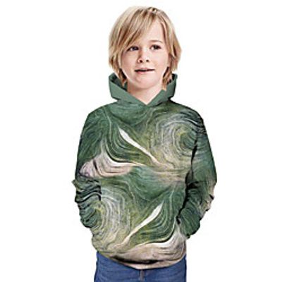 Kids Boys' Hoodie  Sweatshirt Long Sleeve 3D Print Graphic Print Green Children Tops Summer Active Daily Wear Regular Fit 3-13 Years Lightinthebox