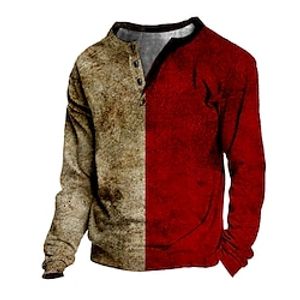 Kids Boys Sweatshirt Pullover Color Block Long Sleeve V Neck Children Top Outdoor Sweatshirt Vintage Red Winter 7-13 Years  Fall Lightinthebox