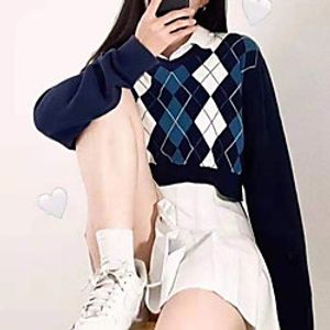 Women's Fur Trim Color Block Geometric Sweater Long Sleeve Sweater Cardigans V Neck Fall Spring Blue Lightinthebox