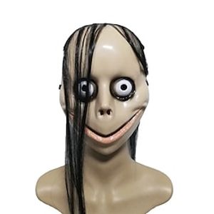 Halloween Horror With Long Hair MO MO Mask Funny Mask V-shaped Mouth Mask With Hair Female Ghost Mask Roleplay MO Mask Masks for Halloween Lightinthebox