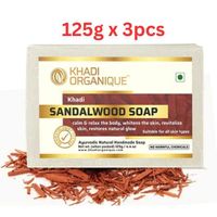 Khadi Organique Sandalwood Soap 125G (Pack Of 3)