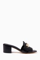 Izzy Logo Mules in Leather Izzy Logo Mules in Leather