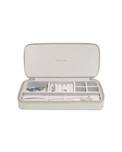 Stackers Sleek Necklace Zipped Travel Jewellery Box Oatmeal