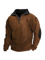 Men's Outdoor Waffle Fabric Henley Half Zip Tactical Sweatshirt