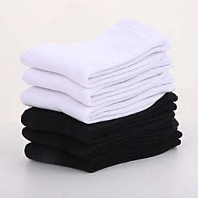 Comfort Men's Socks Solid Colored Socks Sport Socks / Athletic Socks Medium Office / Career Multi color 6 Pairs miniinthebox