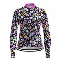 21Grams Women's Long Sleeve Cycling Jersey Summer Spandex Purple Floral Botanical Bike Top Mountain Bike MTB Road Bike Cycling Quick Dry Moisture Wicking Sports Clothing Apparel  Stretchy Lightinthebox - thumbnail