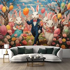 Easter Rabbit Amuse Hanging Tapestry Wall Art Large Tapestry Mural Decor Photograph Backdrop Blanket Curtain Home Bedroom Living Room Decoration Lightinthebox
