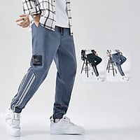 Men's Sporty Casual Breathable Soft Daily Sports Pants Jeans Pants Solid Color Full Length Pocket Reflective Strip 1 2 3 4 5 Lightinthebox - thumbnail