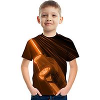 Kids Boys' T shirt Tee Short Sleeve Graphic Optical Illusion Color Block Rainbow Children Tops Summer Active Streetwear Sports 3-12 Years Lightinthebox - thumbnail