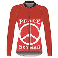 21Grams Peace Sign Women's Long Sleeve Cycling Jersey - Red Bike Jersey Top Thermal Warm UV Resistant Anatomic Design Sports Winter Fleece 100% Polyester Mountain Bike MTB Road Bike Cycling Clothing miniinthebox - thumbnail