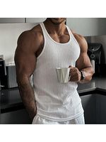 Men's Solid Color Fitness Sports Slim Knitted Vest