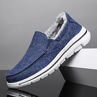 Men's Sneakers Loafers  Slip-Ons Plus Size Driving Loafers Winter Shoes Fleece lined Walking Casual Outdoor Daily Cloth Warm Loafer Black Blue Fall Winter Lightinthebox - thumbnail