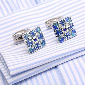 1Pair Mens Trendy French Shirt Cufflinks Diamond Cuff Link Business Silver Cufflinks For Men