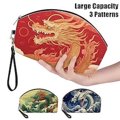 Women's Makeup Bag Pen Bag Wristlet Cosmetic Bag PU Leather Daily Holiday Travel Print Large Capacity Lightweight Durable Dragon Red Blue Green Lightinthebox Women's Makeup Bag Pen Bag Wristlet Cosmetic Bag PU Leather Daily Holiday Travel Print Large Capacity Lightweight Durable Dragon Red Blue Green Lightinthebox