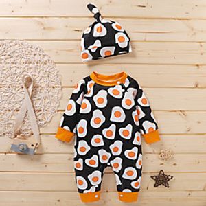 Baby Girls' Basic Print Print Long Sleeve Romper Navy Blue miniinthebox